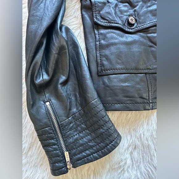 Tory Burch Black Leather Jacket size 12 - Picture 10 of 13